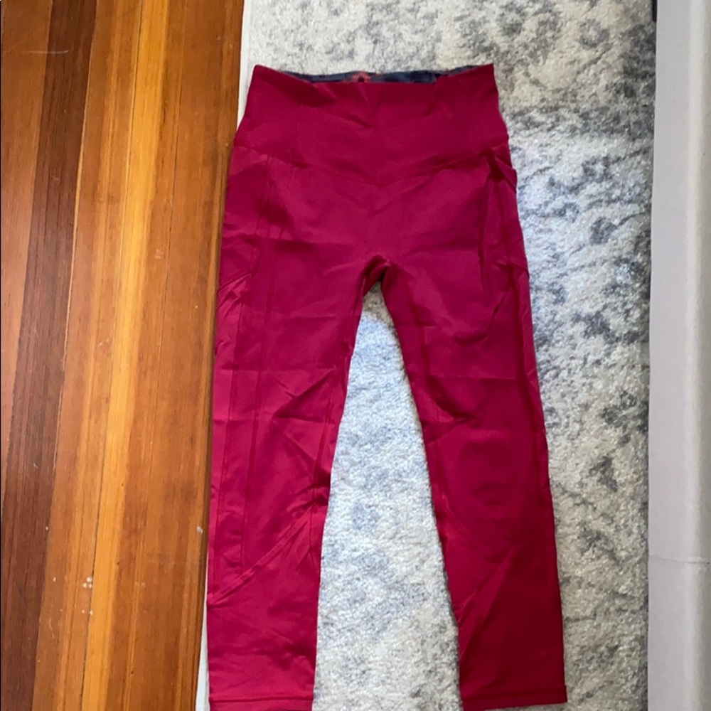 Red Lululemon Crop Leggings